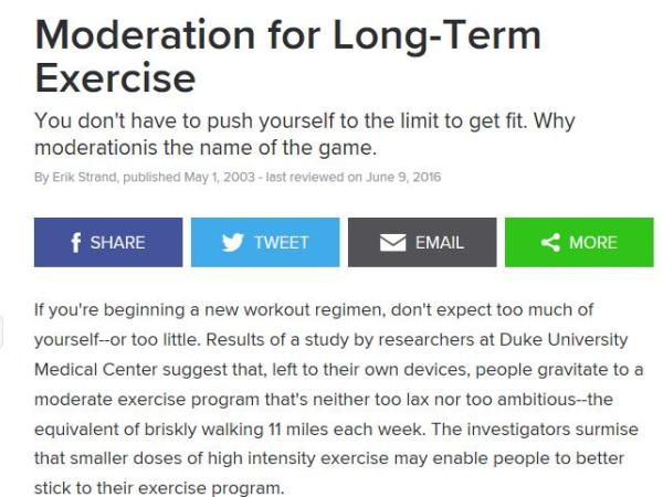 Moderation for Long Term&nbsp;Exercise